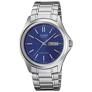 Casio Japans kwartshorloge Mtp-1239D-2A zilver/blauw 30 mm, zilver/blauw, Armband