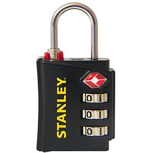 STANLEY TravelMax TSA cijferslot 30mm zwart veiligheidsindicator 3-cijferig S742-054, slot, beugelslot