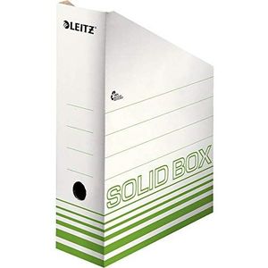 Leitz Solid Box archief staande verzamelaar, 100 mm rugbreedte, archiefdozen voor het opbergen van tijdschriften en mappen in A4- en Amerikaanse formaat, tijdschriftenverzamelaar, karton, 10 stuks,