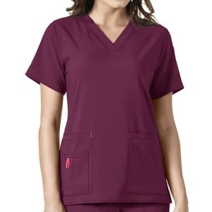 Carhartt Vrouwen Medical Scrubs Shirt, Wijn, XXL