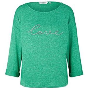 TOM TAILOR Dames T-shirt 1035465, 31141 - Vivid Leaf Green Melange, XL