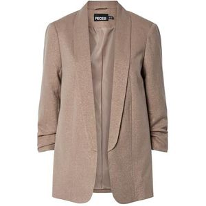 Pieces - Pcbosella 3/4 Glitter Blazer - Fossil/gold Lurex - Dames