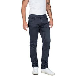 Replay Heren Straight Fit Jeans Grover Hyperflex Colour X-Lite, 010 Blue, 29W x 30L