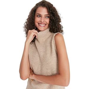 TRENDYOL Dames Half Fisherman Neck Knitwear Sweater, Stone, S, stone, S