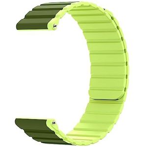 System-S Armband 22 mm siliconen magnetisch voor Samsung Galaxy Watch 5 4 in groen, groen, Eine Grösse