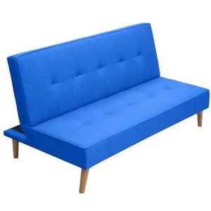 SHIITO Slaapbank 2-zitsbank, model Tiffany, Clic-Clac opening, veelzijdig en comfortabel meubelstuk, Capitoné design, in blauw, 188 x 88 x 88 cm
