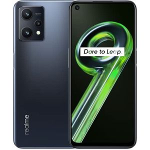 realme 9, 5G 4+128 smartphone, Snapdragon 695 5G-processor, 120 Hz ultraglad scherm, tot 7 GB dynamisch RAM, 5000 mAh enorme batterij, 50 MP AI drievoudige camera, 128 GB, Meteor Black