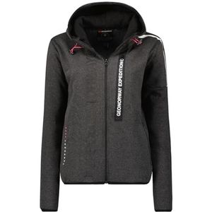 Geographical Norway Freestyle Lady Damessweatshirt met capuchon, kangoeroezakken, sweatshirt, lange mouwen, warm, hoodie, jas, dames, lente, zomer, herfst, winter (donkergrijs, M), Donkergrijs, M