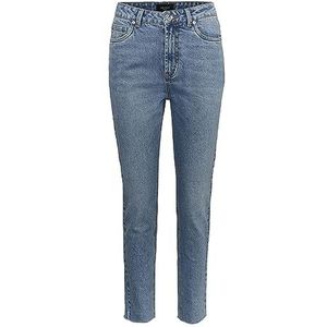 VERO MODA Dames straight-fit VMBRENDA hoge taille jeans, blauw (light blue denim), 32W / 30L