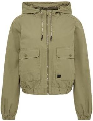 QS - Urban & Casual - Katoenen Pullover - Dennengroen - Met Capuchon