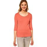 Street One Dames Basic Shirt met 3/4 mouwen in Bruin, in size: 34