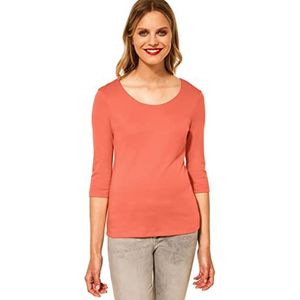 Street One Dames Basic Shirt met 3/4 mouwen in Bruin, in size: 34