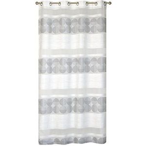 Homemaison gordijn met strepen, jacquard, polyester, grijs, 240 x 140 cm