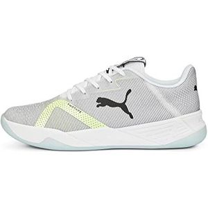 PUMA Unisex's Accelerate Turbo Nitro Ii Indoor Court Schoen, Puma Wit Puma Zwart Fizzy Light Nitro Blauw, 40.5 EU