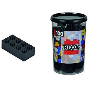Simba 104118916 Blox, 100 zwarte bouwstenen voor kinderen vanaf 3 jaar, 8 stuks, inclusief doos, hoge kwaliteit, volledig compatibel met vele andere fabrikanten