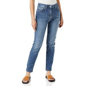 French Connection Comfort Stretch Gerecycleerde Denim Jeans met hoge taille en rechte pijpen voor dames, Mid Blauw, 32