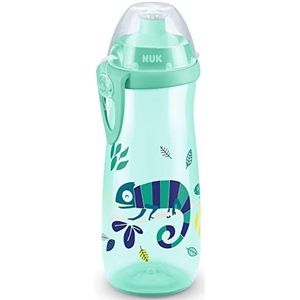 NUK Sports Cup Drinkfles voor kinderen, met kameleon-effect, 24+ maanden, met kleurverandering, lekvrije push-pull-drinktuit, clip en beschermkap, BPA-vrij, 450 ml, kameleon (groen)