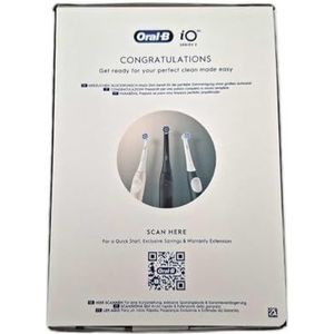 Oral-B Oplaadbare elektrische tandenborstel iO 2 zwart, 1 elektrische tandenborstel, 1 reserveborstelkop, reisetui, borstelkophouder + 1 Oral-B Pro-tandpasta, effectieve tandreiniging