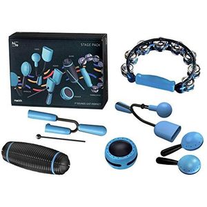 Halilit Hi-Lo Musical Instrument 7 Piece Stage Pack. Gift Set for Percussionists. For Adults & Children Tambourine Guiro Shaker Maracas Agogo & Vibra