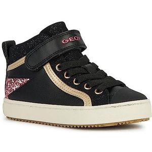 Geox Meisje J Kalispera Girl M Sneakers, Zwart Dk Roze, 34 EU