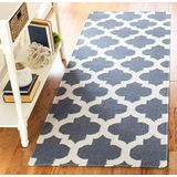 Safavieh - Dhurrie Collection - Vloerkleed - Blauw/Ivoor - 76 x 213 cm