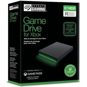 Seagate Game Drive voor Xbox 2TB, Externe harde schijf, USB 3.2 Gen 1, Xbox-gecertificeerd, Data Rescue Service (STKX2000403)