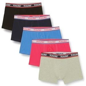 JACMIKE SOLID Trunks 5 Pack, Navy Blazer/Pack: Palace Blue - Roze Yarrow - Lgm - Zwart, XXL