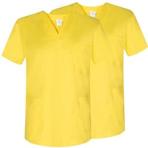 MISEMIYA 2-817 Kasack voor gezondheidszorg, uniseks, set van 2 stuks, Geel, L