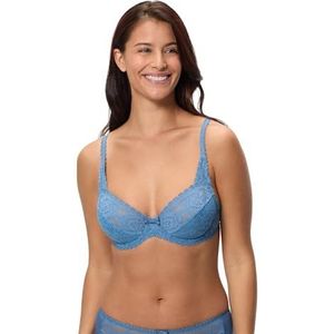 Playtex Flower Elegance Damesbeha met beugel van kant, 1 stuk, Blauw, 80D