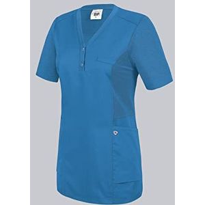 BP 1738-435-116-3XL Comfort-tuniek voor vrouwen, 1/2 mouwen, piqué-inzetstukken en armliftsysteem, 180,00 g/m² stofmix, azuurblauw, 3XL