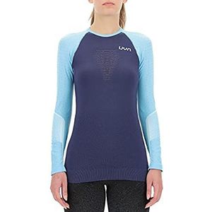 UYN Dames Marathon T-shirt, Peacot/Zwart/River Blauw, XL