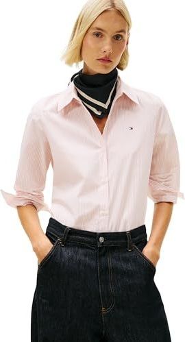 TOMMY HILFIGER Blouse 'ESS'  rosa / wit