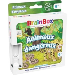Asmodee - BrainBox Pocket : Gevaarlijke dieren - Bordspellen - Geheugen- en observatiekaartspel - Familie en kinderen vanaf 6 jaar - 1 speler en ouder - Franse versie, Bezzerwizzer