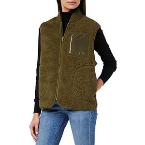 JACK & JONES JXJULIE Teddy Vest SN Vest, Dark Olive, XS, dark olive, XS