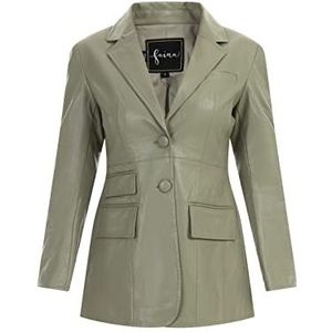 SIDONA Damesblazer van kunstleer 29026788-SI01, grijs olijf, M, Grijs olijf, M