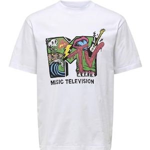 ONLY & SONS Onsmtv Life LIC Summer RLX SS Tee T-shirt voor heren, wit (bright white), M