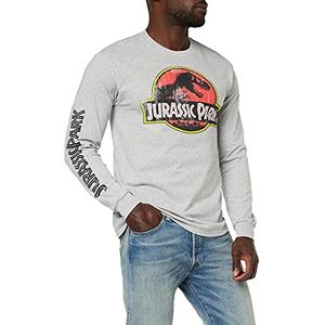 Jurassic Park Heren Logo T-Shirt, Grijze Hei, XL