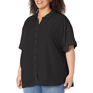 Calvin Klein Dames W2chv861-blk-2x Blouse, Zwart, 2X, Zwart, 2X