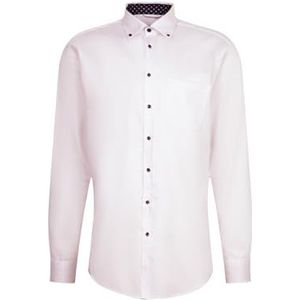 Seidensticker Zakelijk overhemd voor heren, regular fit, strijkvrij, button-down-kraag, lange mouwen, 100% katoen, wit, 43