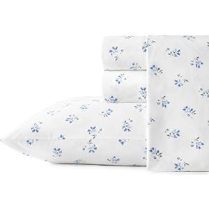 Stone Cottage - King Lakens, Katoenen Percale Beddengoed, Crisp & Cool Home Decor (Blauwe Sketchy Ditsy, Koning)