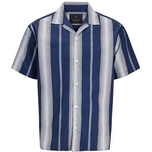 JACK & JONES Heren Jprblapalermo Print Resort S/S Shi Pls, Naval Academy, 3XL