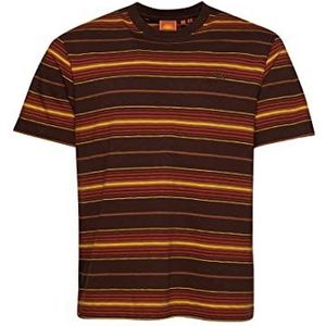 Superdry Gestreept T-shirt voor heren, Brown Chicory Coffee Stripe, 3XL