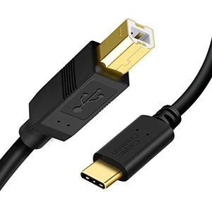 CableCreation USB C naar USB B printerkabel 2 m, USB C printerkabel/scannerkabel compatibel met MacBook Pro, HP, Canon, Brother, Samsung printers etc, 6,6 ft/zwart