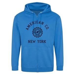 AMERICAN COLLEGE USA Sweatshirt met print, warme kleding, uniseks, kinderen, jongens en meisjes, casual, model ACSZW4, indigo, 12 jaar, Indigo, 12 ans
