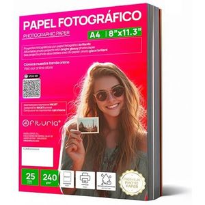 OFITURIA Fotopapier, A4, glanzend, hoge resolutie, direct drogend, 240 g/m², compatibel met inkjetprinters, 25 vellen