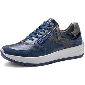 ara Dames New York sneakers, saffierblauw, grafiet, 43 EU breed, saffier blauw grafiet, 43 EU Breed