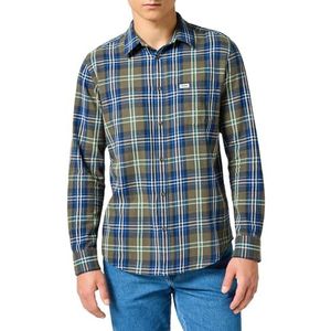 Wrangler Herenshirt, Groen Blauw, S