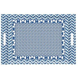Rechthoekig dienblad, 49 x 34 cm, melamine geometrisch blauw