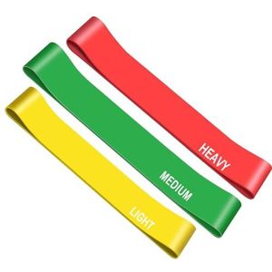 G5 HT SPORT Fitnessbanden, afzonderlijk of in set van 3 of 5 stuks, elastische weerstandsbanden voor fitnessoefeningen, pilates, yoga, revalidatie, set met 3 banden, geel, groen, rood