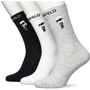 KARL LAGERFELD Heren K/Ikonik 2.0 Sokken (Set van 3), Zwart/Wit/Grijs, 39-42